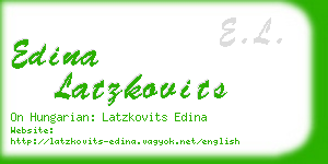 edina latzkovits business card